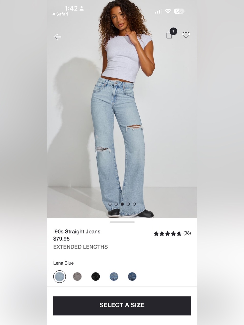 Garage Light Blue Straight Leg Ripped Jeans - Picture 16 of 16